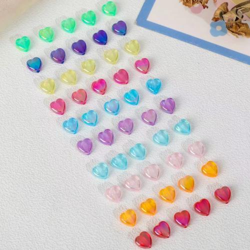 Plated Acrylic Beads, Heart, DIY, more colors for choice, 8.50x9mm, Hole:Approx 1.5mm, Approx 2500PCs/Bag, Sold By Bag