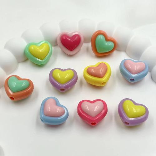 Perle acrylique, plastique, coeur, DIY, plus de couleurs à choisir, 18x15mm, Trou:Environ 3mm, Environ 260PC/sac, Vendu par sac