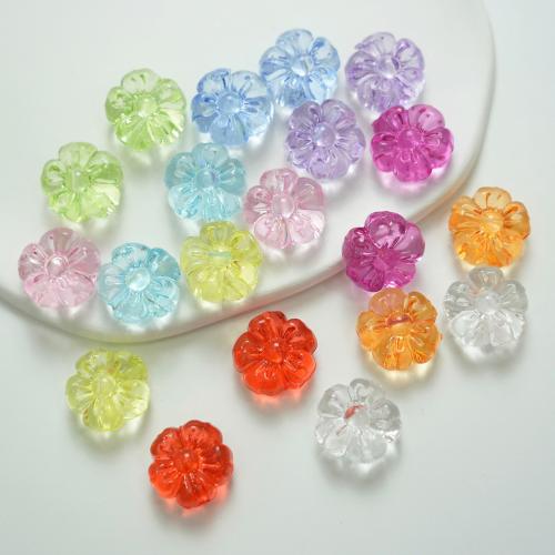 Transparent Acrylic Beads, Flower, DIY, more colors for choice, 19mm, Hole:Approx 3mm, Approx 210PCs/Bag, Sold By Bag