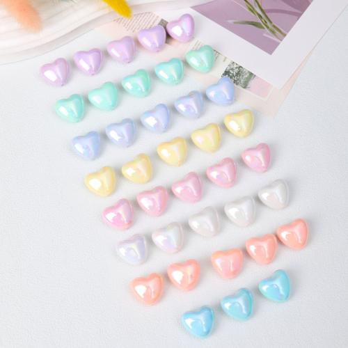 Plated Acrylic Beads, Heart, DIY, more colors for choice, 18x19mm, Hole:Approx 2mm, Approx 225PCs/Bag, Sold By Bag