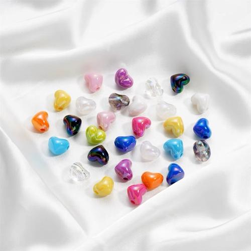 Plated Acrylic Beads, Heart, DIY, more colors for choice, 13x15mm, 10PCs/Bag, Sold By Bag