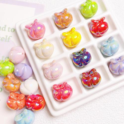 Plated Acrylic Beads, Peach, DIY, more colors for choice, 16mm, Hole:Approx 2mm, 10PCs/Bag, Sold By Bag