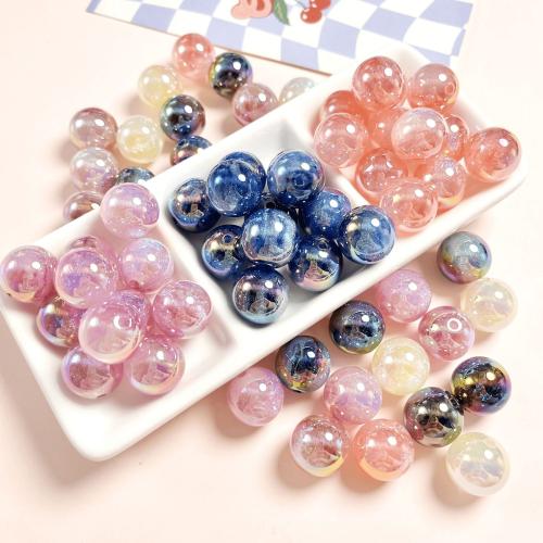 Plated Acrylic Beads, Round, DIY, more colors for choice, 16mm, Hole:Approx 2.5mm, 10PCs/Bag, Sold By Bag