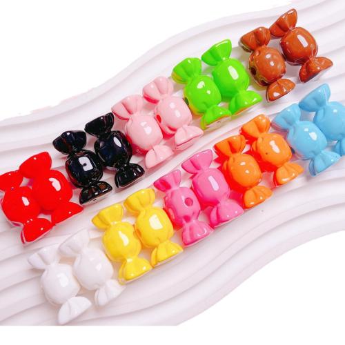 Opaque Acrylic Beads, Candy, DIY, more colors for choice, 15x31mm, Hole:Approx 3.8mm, 10PCs/Bag, Sold By Bag