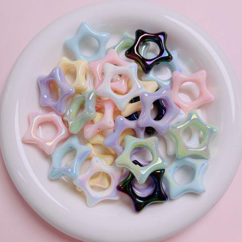 Plated Acrylic Beads, Star, DIY, more colors for choice, 29mm, Hole:Approx 2.2mm, 10PCs/Bag, Sold By Bag