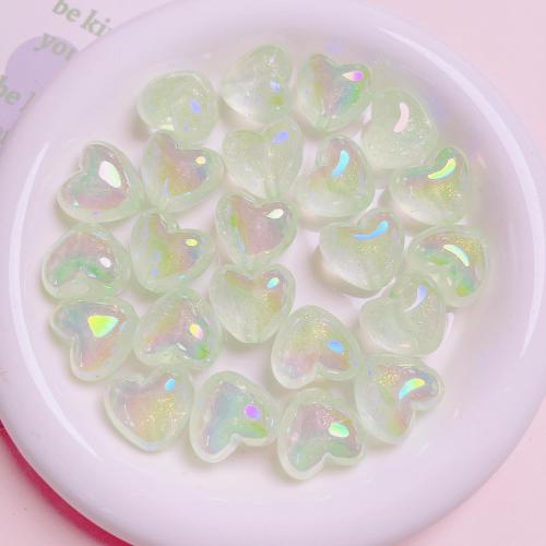 Plated Acrylic Beads, Heart, DIY, more colors for choice, 21x19mm, Hole:Approx 2.8mm, 10PCs/Bag, Sold By Bag