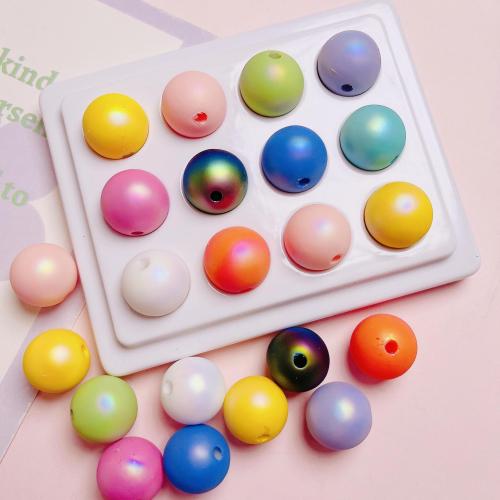 Frosted Acrylic Beads, Round, DIY, more colors for choice, 17.50x18.50mm, Hole:Approx 1.5mm, 10PCs/Bag, Sold By Bag