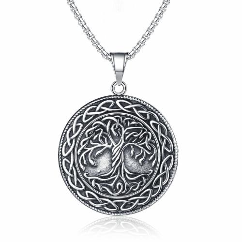 Stainless Steel Jewelry Necklace, 304 Stainless Steel, Round, Antique finish, fashion jewelry & for man, original color, Length:60 cm, Sold By PC