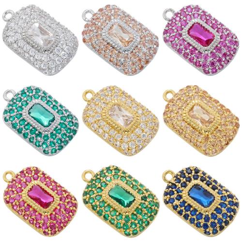 Cubic Zirconia Micro Pave Brass Pendant, plated, DIY & micro pave cubic zirconia, more colors for choice, Sold By PC