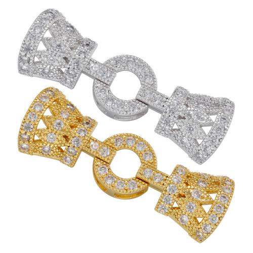 Brass Fold Over Clasp, plated, DIY & micro pave cubic zirconia, more colors for choice, Sold By PC