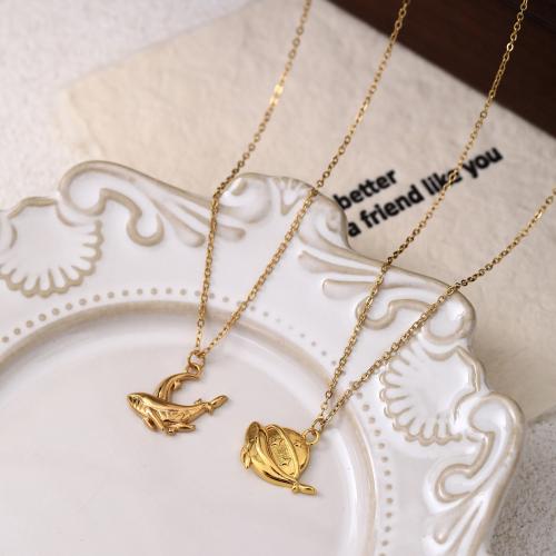 Stainless Steel Jewelry Necklace, 304 Stainless Steel, Vacuum Ion Plating, for woman, more colors for choice, Length:41-50 cm, Sold By PC