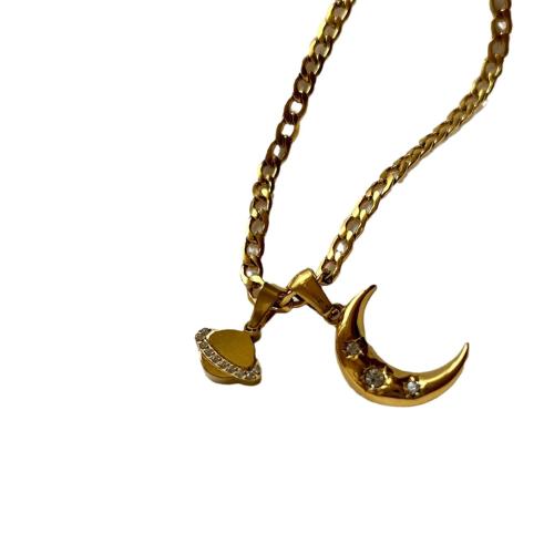 Collier de bijoux en acier inoxydable, Acier inoxydable 304, pour femme & avec strass, Longueur:41-50 cm, Vendu par PC