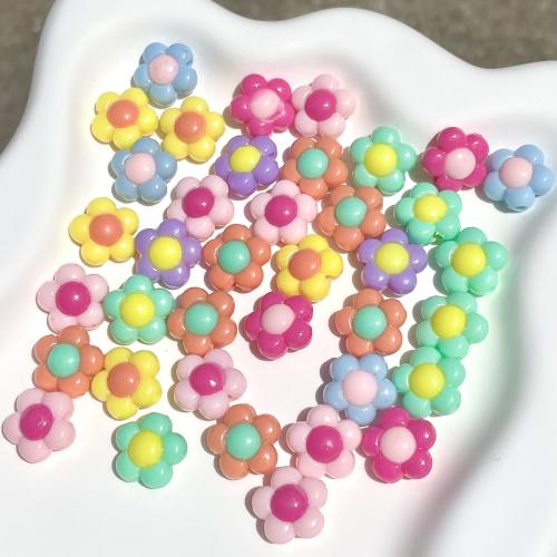 Acrylic Jewelry Beads, Plastic, Flower, DIY, more colors for choice, 16mm, Hole:Approx 3mm, Approx 550PCs/Bag, Sold By Bag