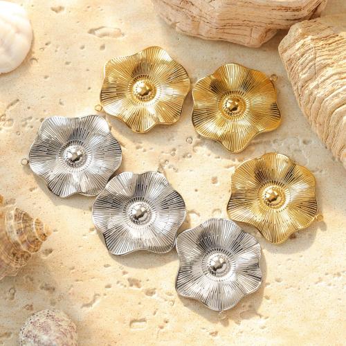 Stainless Steel Pendants, 304 Stainless Steel, Lotus Leaf, Vacuum Ion Plating, DIY, more colors for choice, 32x38mm, 10PCs/Bag, Sold By Bag