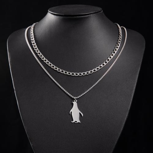 Edelstahl Schmuck Halskette, 304 Edelstahl, Pinguin, Modeschmuck & verschiedene Stile für Wahl & für Frau, keine, verkauft von PC