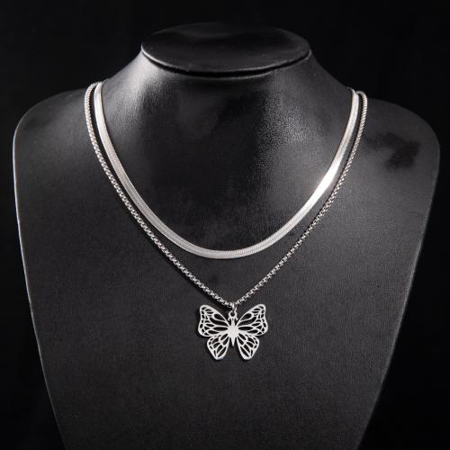 Stainless Steel Jewelry Necklace, 304 Stainless Steel, Butterfly, fashion jewelry & different styles for choice & for woman, more colors for choice, Sold By PC