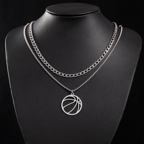 Collier de bijoux en acier inoxydable, Acier inoxydable 304, basket-ball, bijoux de mode & styles différents pour le choix & pour femme, plus de couleurs à choisir, Vendu par PC