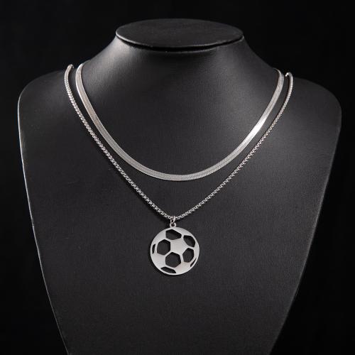 Stainless Steel Jewelry Necklace, 304 Stainless Steel, Football, fashion jewelry & different styles for choice & for woman, more colors for choice, Sold By PC