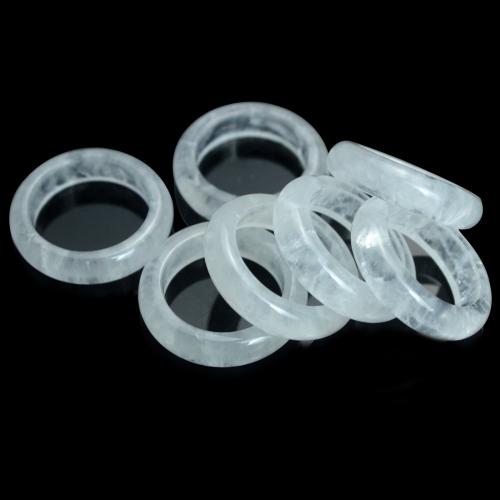 Natural Quartz Finger Ring, Clear Quartz, Donut, fashion jewelry & Unisex & different size for choice, clear, Sold By PC