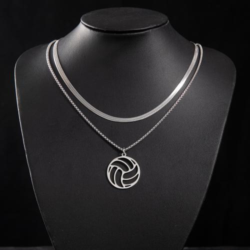 Stainless Steel Jewelry Necklace, 304 Stainless Steel, Volleyball, fashion jewelry & different styles for choice & for woman, more colors for choice, Sold By PC