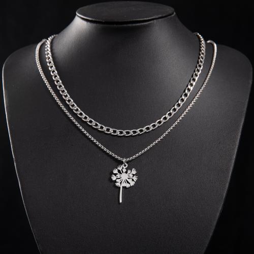 Stainless Steel Jewelry Necklace, 304 Stainless Steel, Dandelion, fashion jewelry & different styles for choice & for woman, more colors for choice, Sold By PC