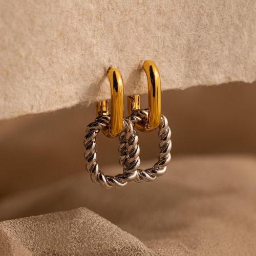 Boucles d'oreilles pendantes en laiton, Placage, pour femme, couleurs mélangées, Vendu par paire