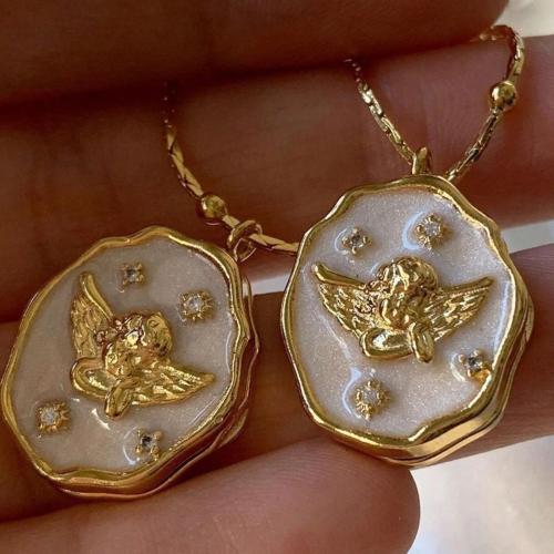 Fashion Locket Necklace, Brass, with 5CM extender chain, gold color plated, can open and put into something & different styles for choice & enamel, more colors for choice, nickel, lead & cadmium free, 17x20mm, Length:45 cm, Sold By PC