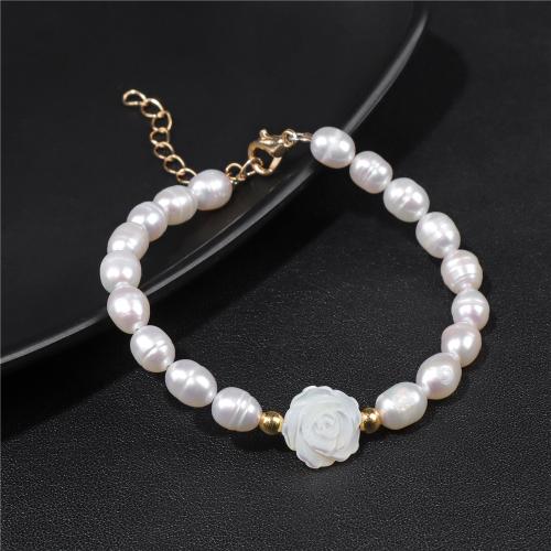 Freshwater Cultured Pearl Bracelet, Freshwater Pearl, gold color plated, different styles for choice & for woman, more colors for choice, Sold By PC