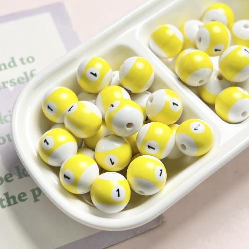 Number Acrylic Bead, Round, DIY, more colors for choice, 16mm, Hole:Approx 2.5mm, 10PCs/Bag, Sold By Bag