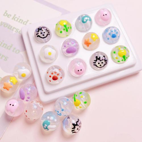 Acrylic Jewelry Beads, Round, DIY, more colors for choice, 16mm, Hole:Approx 2.5mm, 10PCs/Bag, Sold By Bag