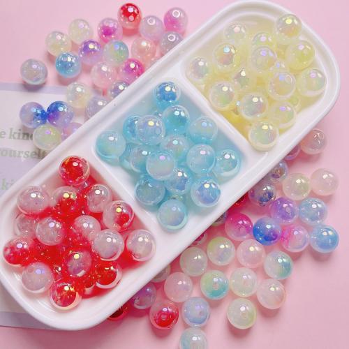 Plated Acrylic Beads, Round, DIY, more colors for choice, 16mm, Hole:Approx 2.5mm, 10PCs/Bag, Sold By Bag