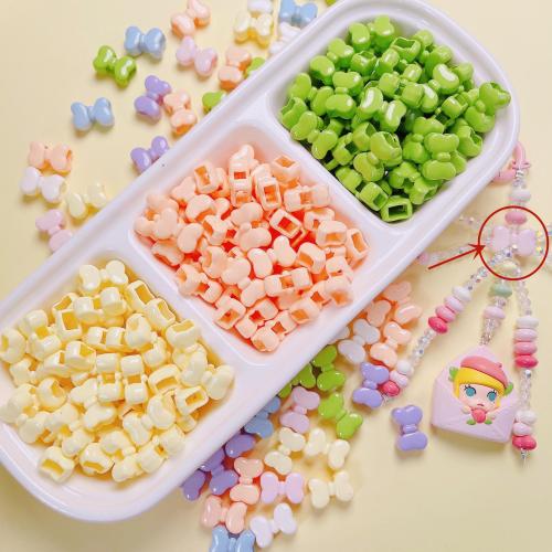 Opaque Acrylic Beads, Bowknot, DIY, more colors for choice, 15x11mm, 10PCs/Bag, Sold By Bag