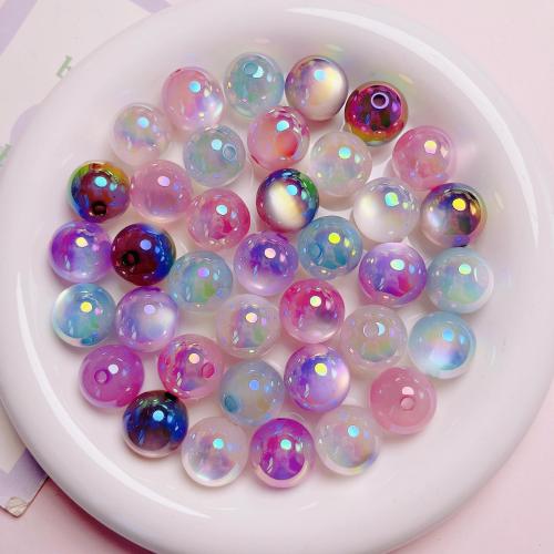 Plated Acrylic Beads, Round, DIY, more colors for choice, 16mm, Hole:Approx 3mm, 10PCs/Bag, Sold By Bag