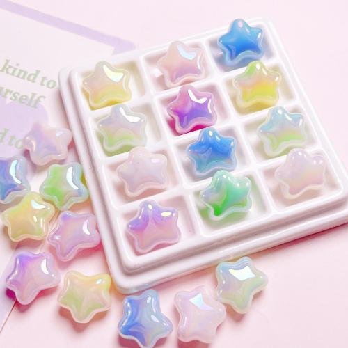 Plated Acrylic Beads, Star, DIY, more colors for choice, 18x20mm, Hole:Approx 2.8mm, 10PCs/Bag, Sold By Bag