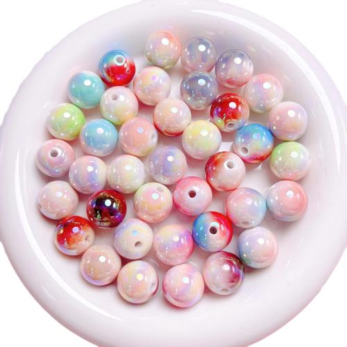 Plated Acrylic Beads, Round, DIY, more colors for choice, 16mm, Hole:Approx 2.5mm, 10PCs/Bag, Sold By Bag