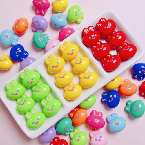 Acrylic Jewelry Beads, Rabbit, DIY & enamel, more colors for choice, 20mm, 10PCs/Bag, Sold By Bag