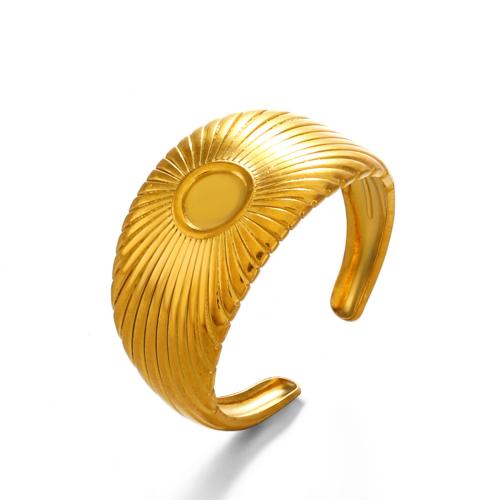 Anillo de dedo de acero inoxidable, acero inoxidable 304, 18K chapado en oro, Joyería & para mujer, Vendido por UD