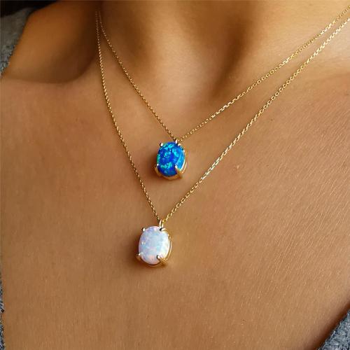 Stainless Steel Jewelry Necklace, 304 Stainless Steel, with Gemstone, Vacuum Ion Plating, for woman, more colors for choice, Length:41-50 cm, Sold By PC