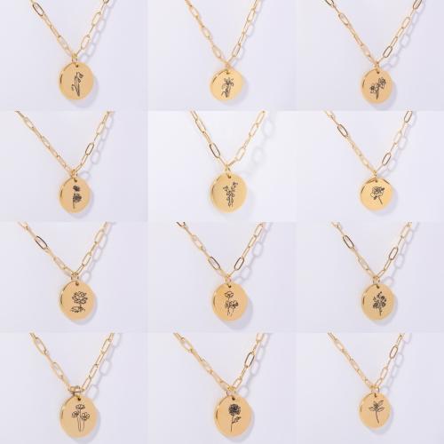 Stainless Steel Jewelry Necklace, 304 Stainless Steel, Round, Vacuum Ion Plating, for woman, more colors for choice, Sold By PC