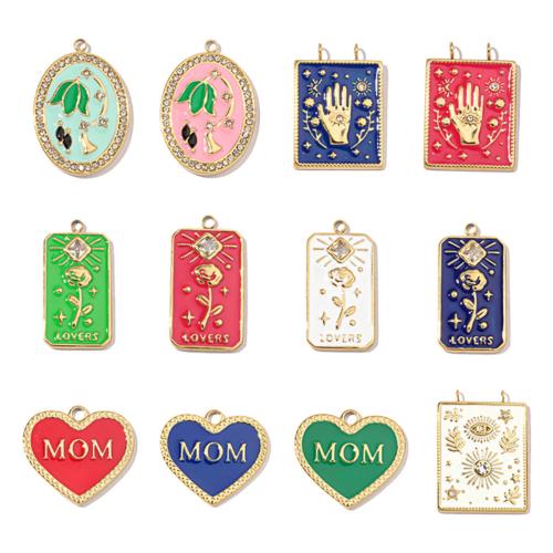 Stainless Steel Pendants, 304 Stainless Steel, Vacuum Ion Plating, DIY & enamel & with rhinestone, more colors for choice, 3PCs/Bag, Sold By Bag