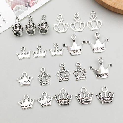 Tibetan Style Crown Pendants, plated, DIY, more colors for choice, 100PCs/Bag, Sold By Bag