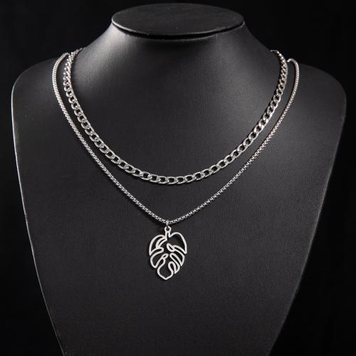 Stainless Steel Jewelry Necklace, 304 Stainless Steel, Leaf, fashion jewelry & different styles for choice & for woman, more colors for choice, Sold By PC