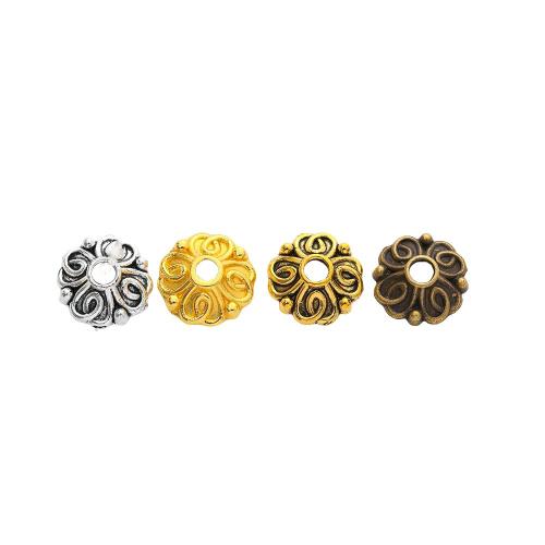 Tibetan Style Bead Cap, Flower, plated, DIY, more colors for choice, nickel, lead & cadmium free, 9mm, Hole:Approx 2mm, Approx 100PCs/Bag, Sold By Bag