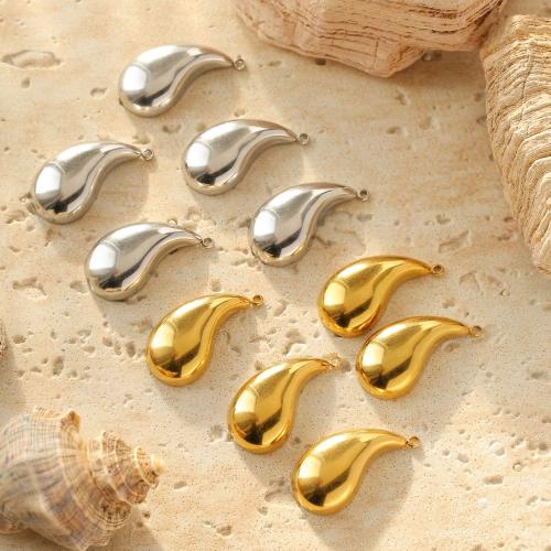 Stainless Steel Pendants, 304 Stainless Steel, Teardrop, Vacuum Ion Plating, DIY, more colors for choice, 16x30mm, 10PCs/Bag, Sold By Bag