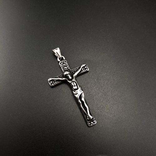 Stainless Steel Cross Pendants, 304 Stainless Steel, DIY, original color, 26.40x48x5.80mm, Sold By PC