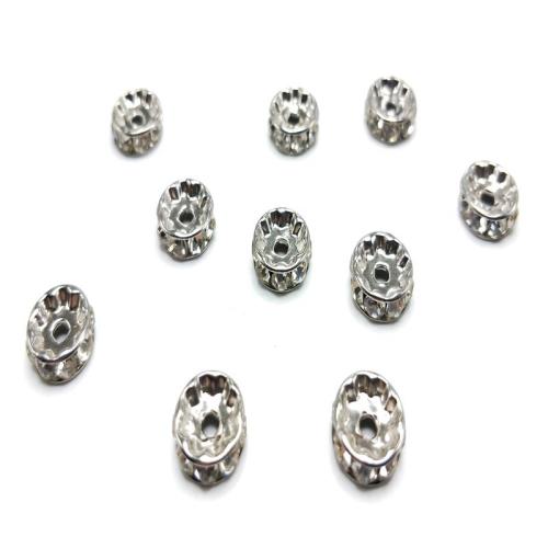 Stainless Steel Spacer Beads, 304 Stainless Steel, DIY & different size for choice & with rhinestone, original color, Approx 100PCs/Bag, Sold By Bag