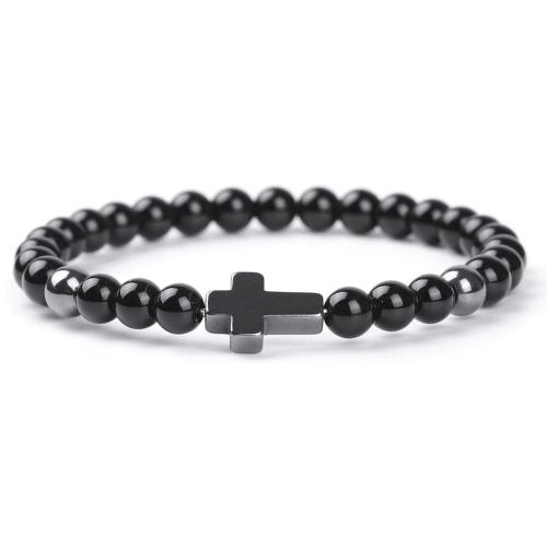 Pulseras de piedras preciosas, Piedra natural, con Hematite, diferentes materiales para la opción & unisexo, más colores para la opción, longitud:17 cm, Vendido por UD