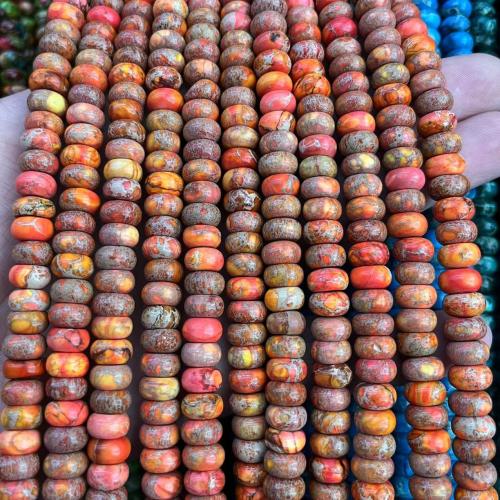 Impression Jasper Beads, DIY, more colors for choice, 5x8mm, Approx 78PCs/Strand, Sold By Strand