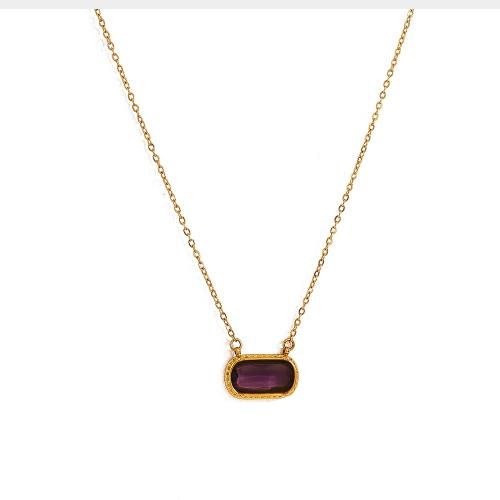 Collier de bijoux en acier inoxydable, Acier inoxydable 304, avec 5.5cm chaînes de rallonge, Plaqué or 18K, bijoux de mode & pavé de micro zircon & pour femme, plus de couleurs à choisir, Longueur:41 cm, Vendu par PC