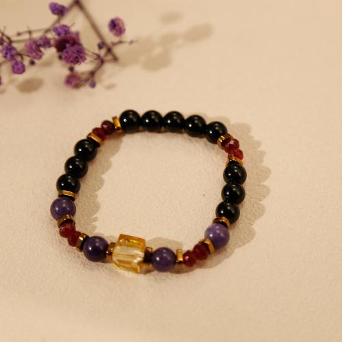 Gemstone Bracelets, Natural Stone, with Elastic Thread, handmade, fashion jewelry & Unisex, Bead 8mm, septum 6mm, Length:18 cm, Sold By PC